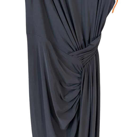 Vince Camuto New Womens One Shoulder Ruched Side Gown Dress Black 2 Classic Glam - Picture 8 of 15